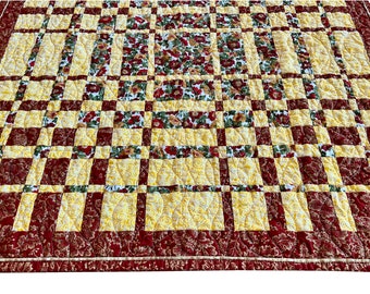 Quilted Table Topper, Handmade Quilted Table Runner, Quilted Wall Hanging, Handmade Table Mat, Ready to Ship – 31” square