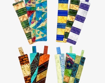 Handmade Quilted Fabric Bookmarks - Set of 3 - Assortment to Choose From