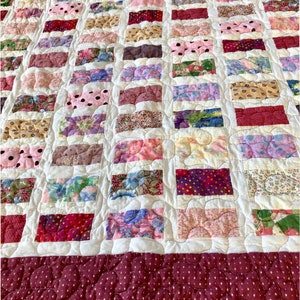 Baby Quilt for Girl, Handmade Lap Quilt, Patchwork Quilt, Throw Quilt, Sofa Throw, Handmade Gift for Her, Ready to Ship Quilt - 50" x 51"