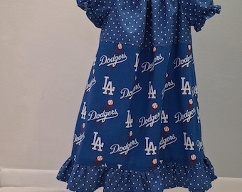 Girls Dodgers Baseball Dress ~ Toddler Infant Youth ~ Little Girl Dodgers dresses ~ Sizes 6 Mo~6/7 Youth ~ Wear year round with just a Tee