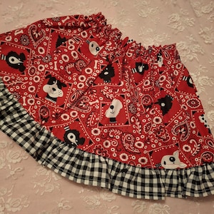 3T RED BANDANA Cowgirl SKIRT perfect for Western events, Birthdays or just a Fun Day with Friends and Family