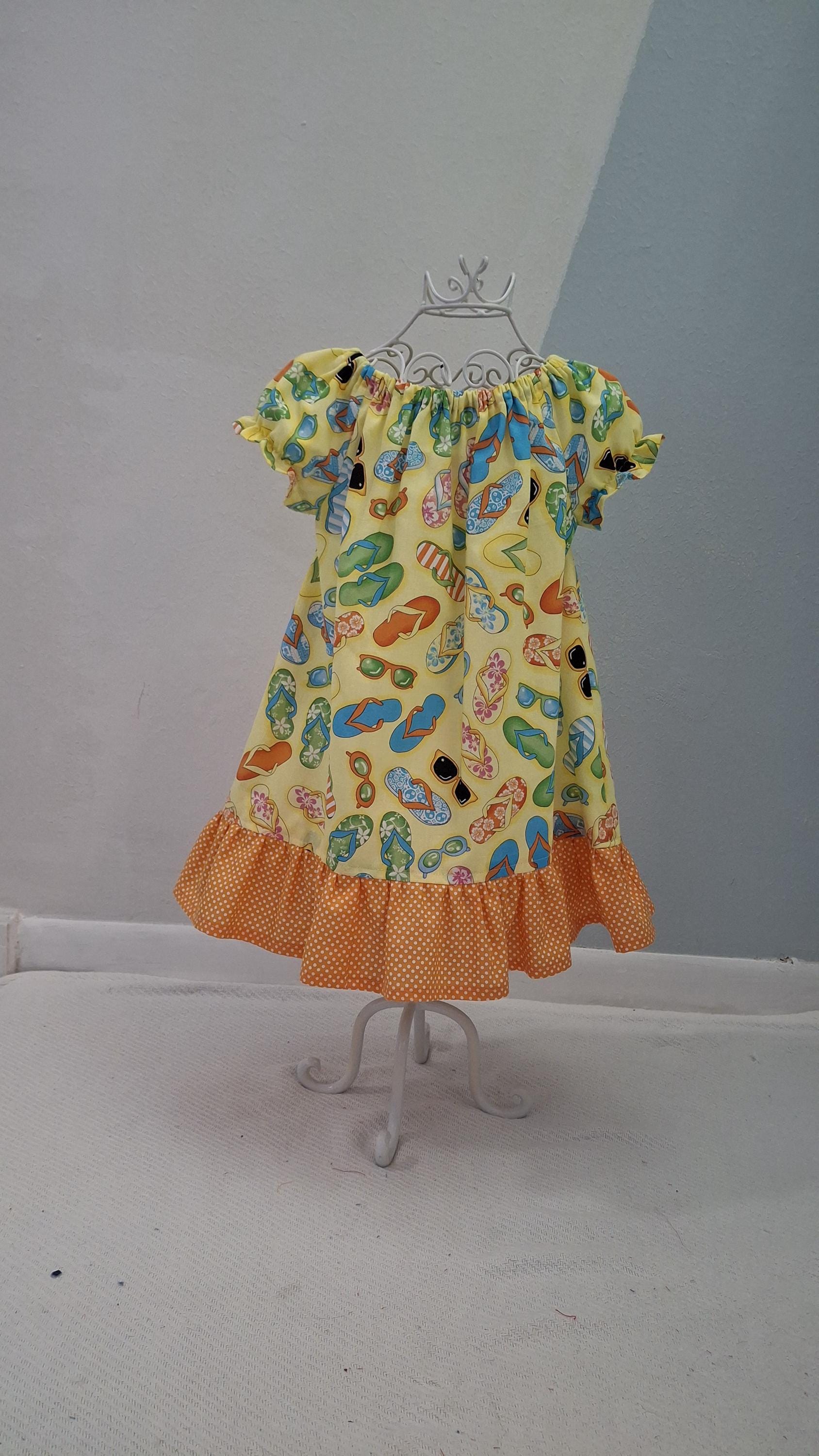 Orange Peasant Dress - Etsy