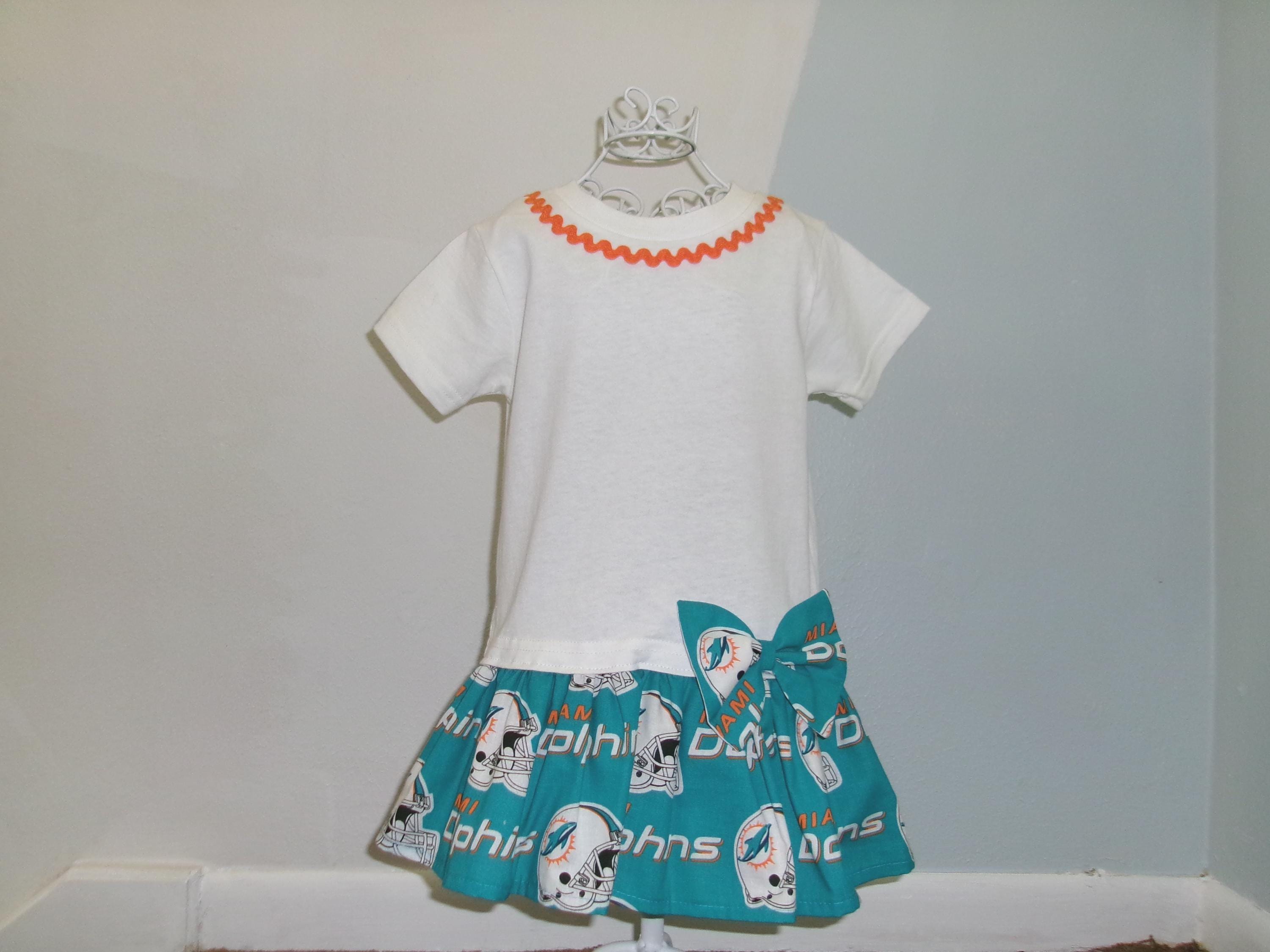 Miami Dolphins Girls Dress - Etsy