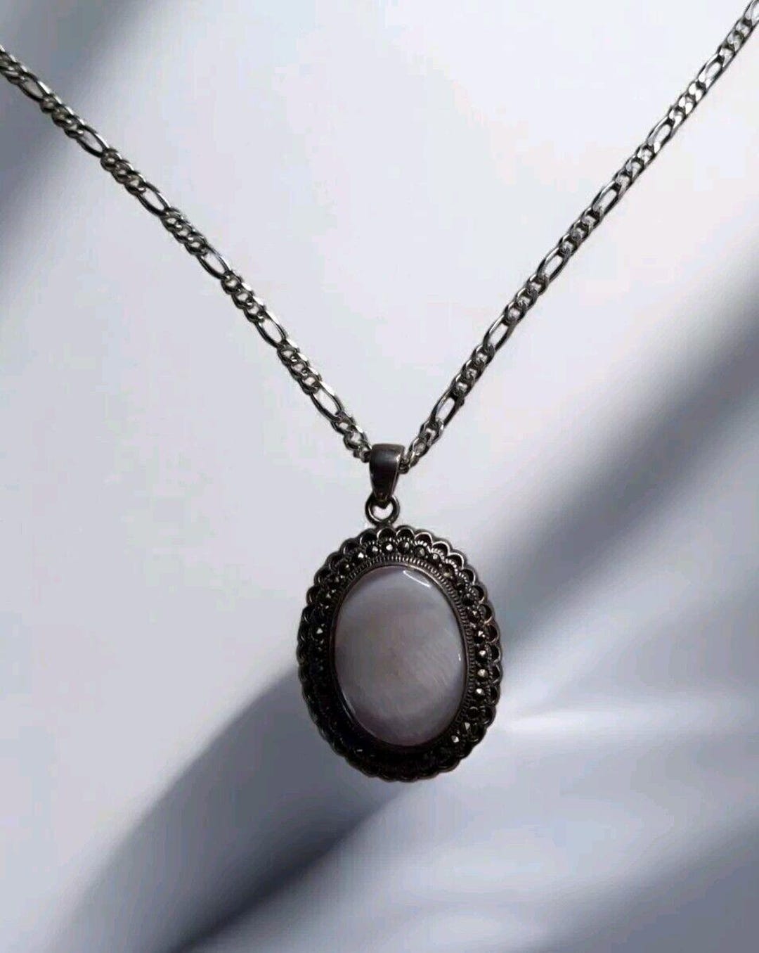 ネックレス MEXICO MADE SILVER925 FIGARO NECKLACE Vintage Sterling Silver 925 KA 1772 KARIZIA SPA Italy Figaro Chain