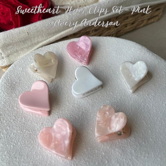 Sweetheart Hair Claw Clips Set • Heart-shaped Summer Hair  display picture 3