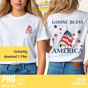 Goose Bless America, png PNGEgg | Grappig patriottisch T-shirtontwerp | Digitale download VS 4 juli