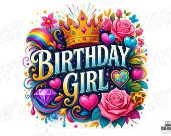 Menina de aniversário PNG, design de sublimação, sublimação de aniversário, PNG colorido, leopardo PNG, design de camiseta, PNG, DTF (download digital) 4