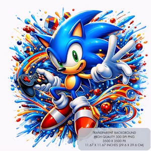 Sonic the Hedgehog PNG, sublimeringsdesign (digital nedladdning)