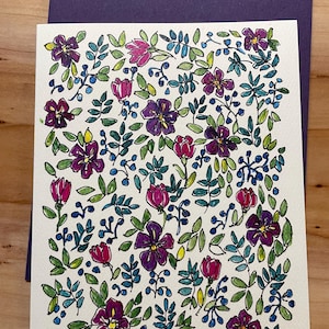 Juego de 8 tarjetas con diseño de acuarela, impresas profesionalmente