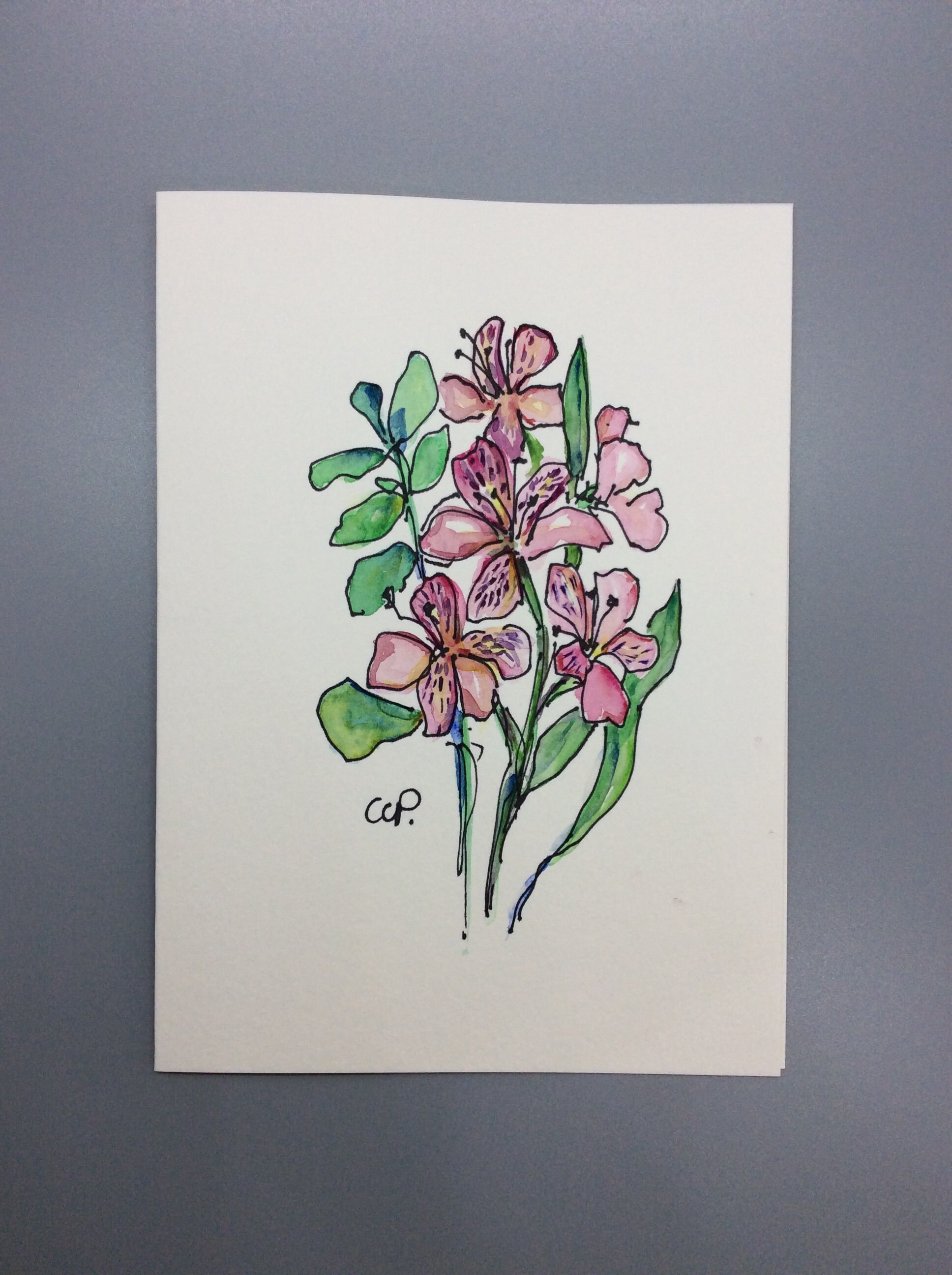 Blumen Aquarell Karte / Handgemalte Aquarell Karte / Blumen | Etsy