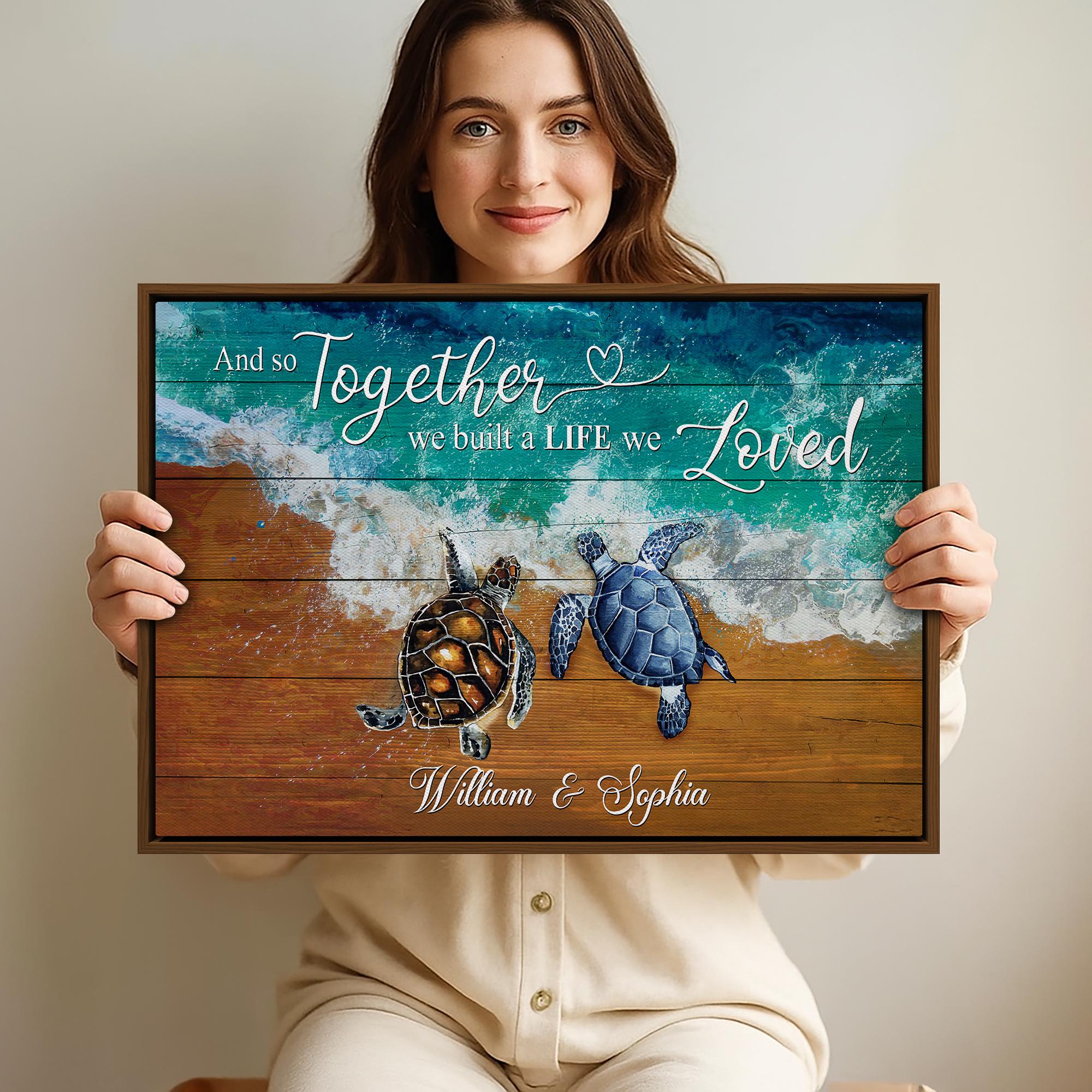 Married Turtle Personalized Turtle Couple Canvas – Anniversary Wedding Gift - Etsy