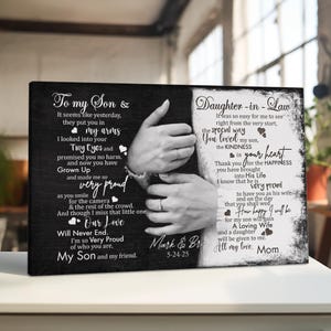 Wedding Gift For Son And Daughter In Law - Personalized Son Wedding Gift From Mother - Gift For Son Wedding Day - Gift For Bride and Groom