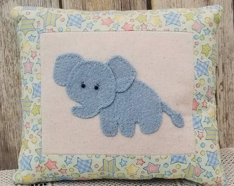 Emma Elephant Pillow Blue Elephant Pillow