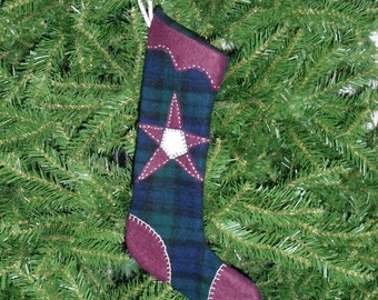 Primitive Christmas Stocking  - Wool Stocking