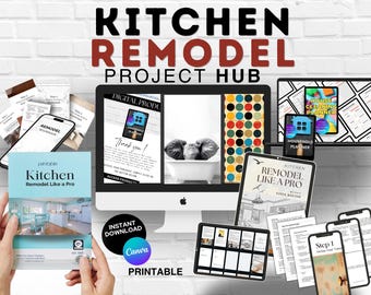 Kitchen Remodel Planner, Renovation Budget Guide, Design Workbook (Digital Download)