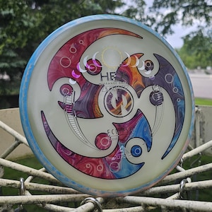 Axiom Eclipse Hex Midrange Driver w/ FlyDro Design (Dyed Disc Golf Disc by Isidro's Disc Dyes)