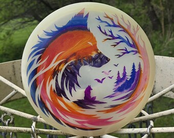 Latitude 64 Opto Moonshine Glow Anchor w/ Wolf Silhouette Design | Jake Hebenheimer 2023 Team Series | Dyed Disc Golf Disc | 176g