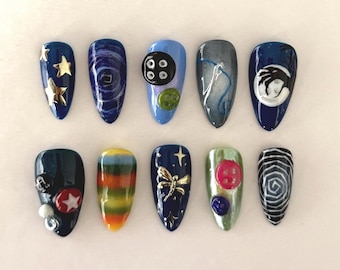 Coraline inspired press on nails