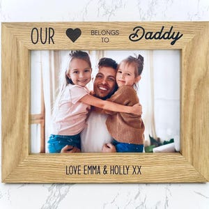 Personalised Wooden Engraved Photo Frame For Dad Grandpa Grandad Fathers Day Special Gift For Him Keepsake Memory Present Picture Frame Cute