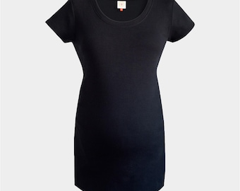 Regalo personalizado para futura mamá, camiseta de maternidad de algodón orgánico negro - Ropa de embarazo ética - Ropa de maternidad para todos los días.
