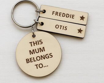 Personalised Mum Keyring, Mothers Day Gift For Mummy, New Mummy Gifts, Personalised Keyring, For Her, For Mom Nana Gran This Mum Belongs To