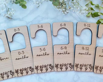Baby Wardrobe Dividers, Floral Theme Nursery Decor, Baby Girl Bedroom, Wardrobe organisation, Clothes Dividers, Scandi Bedroom, Baby Shower