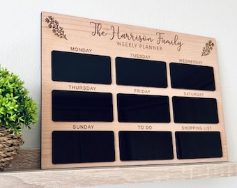 Personalised Family Planner, Wipeable Weekly Organiser, Weekly Food Plan, Meal Planner, Organisation, Mum Planner, Gift
