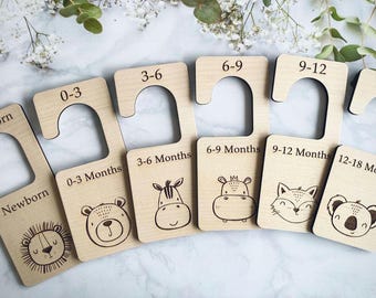 Baby Wardrobe Dividers, Safari Zoo Animal, Clothes Dividers, Organisation, Baby Shower Gift, New Baby Present, Nursery Decor, Cute Baby