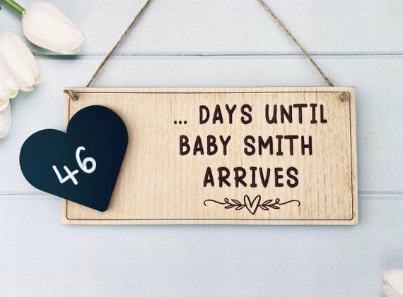 Personalised Baby Due Date Countdown, Pregnancy Gift, Days Until