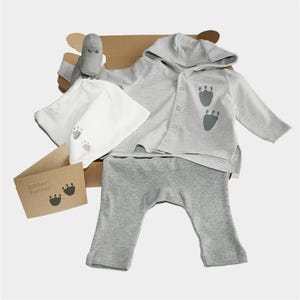 Diplodocus New Baby Gift Box – Organic Cotton Dino Outfit & Comfort Toy | Eco Baby Shower Gift | Unisex Ethical Baby Present