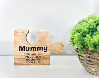 Personalised Mummy Jigsaw Piece, Wooden Ornament, For Mums, Mummys, For Her, Mothers Day gift, Birthday, Christmas, From The Kids