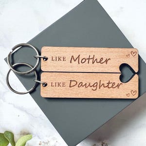 Mum and Daughter Matching Keyrings, Pair of Keyrings with Giftbox, Like Mother Like Daughter, Mothers Day gift, Birthday Gift, Keyrings
