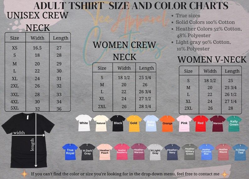 a women's crew neck t - shirt sizes chart
