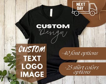 Custom Bella Canvas T-Shirt, Customized Tshirt, Personalized T Shirt, Customizable T-Shirt with Logo or Photo, Custom Shirt for Men or Women