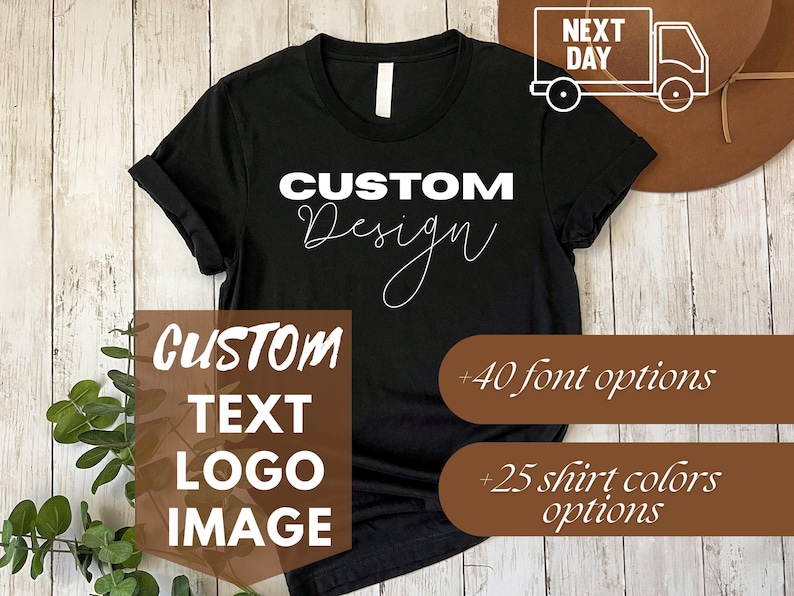 Custom Bella Canvas T-Shirt, Customized Tshirt, Personalized T Shirt, Customizable T-Shirt with Logo or Photo, Custom Shirt for Men or Women