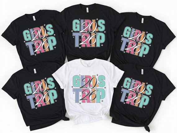 Girls Trip 2026 Shirt, Matching Girls Travel Tee, Custom Vacation T-Shirt, Best Friends Group Trip