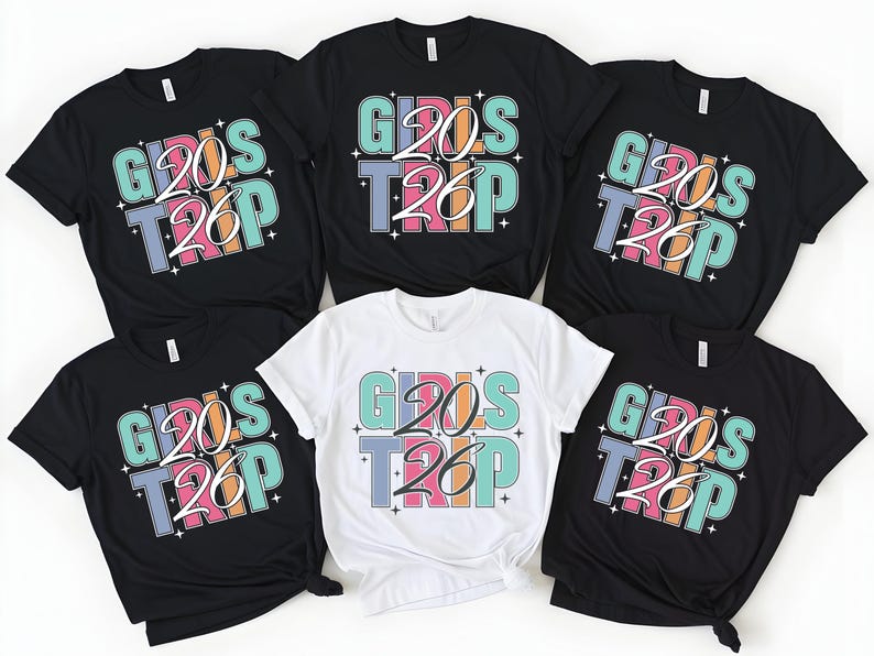 Custom Girls Trip 2026 Shirts Personalized Girl Vacation Weekend Matching Tshirts Beach Summer Vacay Mode Tees Girl Gang Group T-shirts Gift