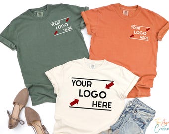 Comfort Colors Custom Logo Design Shirt, Personalized Logo Shirt, Custom Design Shirt, Custom Text Shirt, Your Business Logo, Team Logo Tee