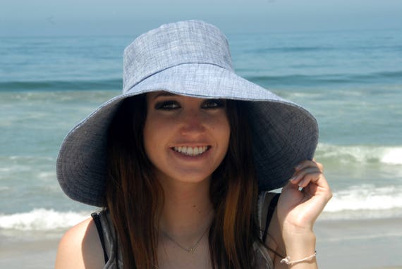 denim wide brim hat