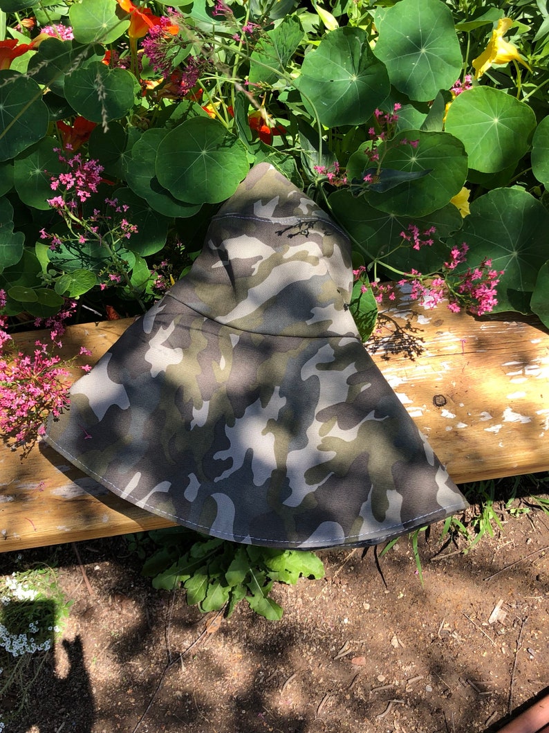 Camouflage Wide Brim Sun Hat Boating Hat Gardening Accessory Beach Hat Gift for Her Summer Hat Spring by Freckles California