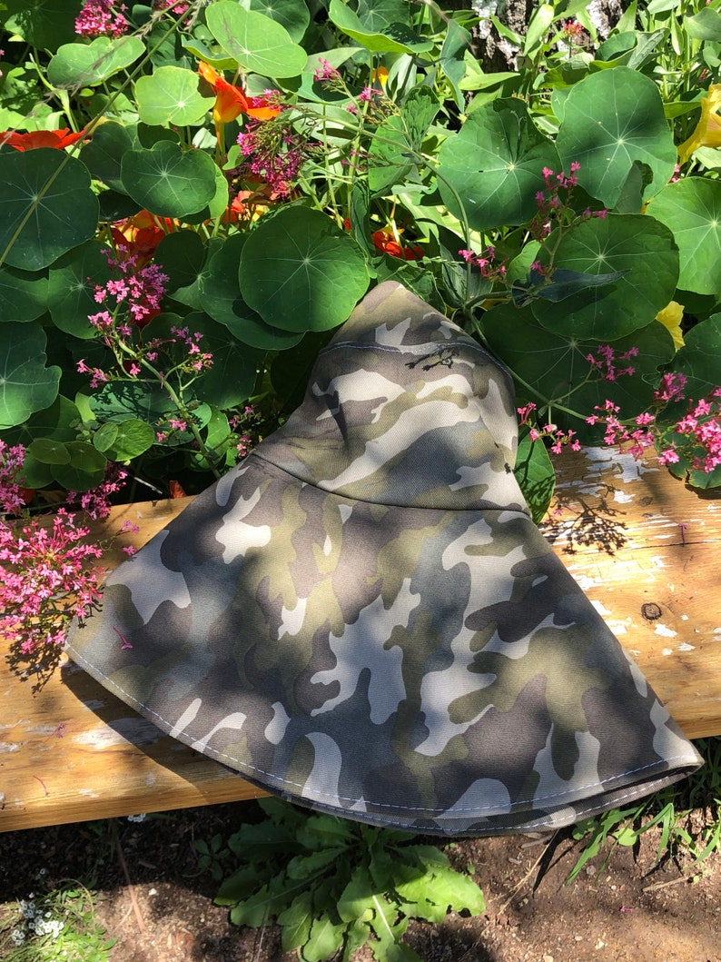Camouflage Wide Brim Sun Hat Boating Hat Gardening Accessory Beach Hat Gift for Her Summer Hat Spring by Freckles California