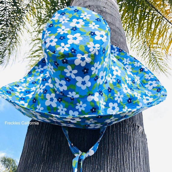 Retro Sun Hat With Ties Small White 