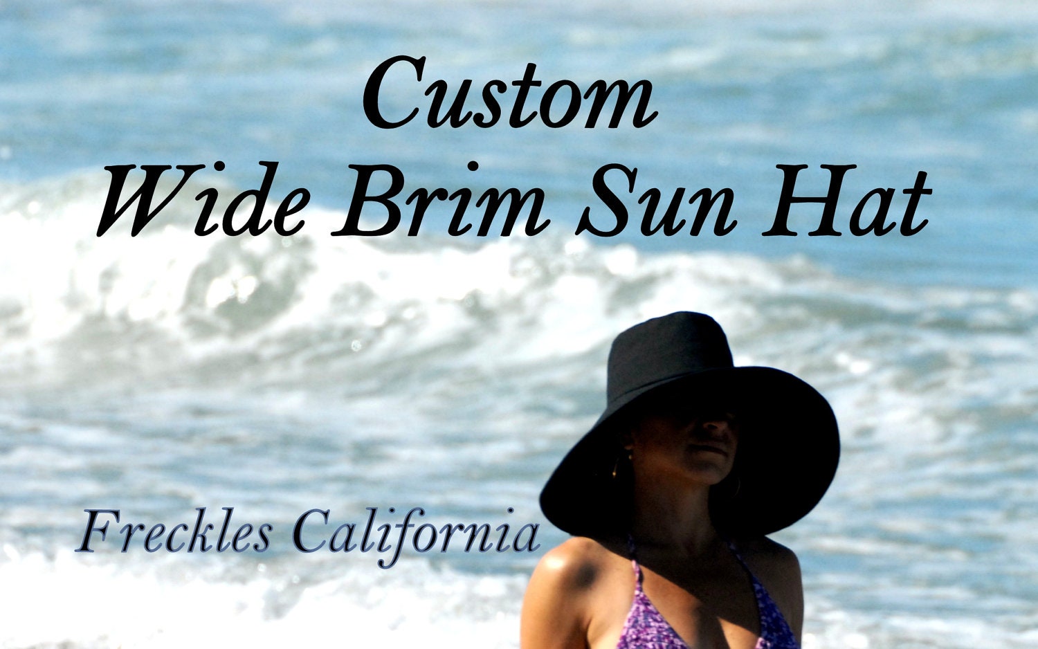 Extra Large Sun Hat for Big Heads, Wide Brim Sun Hat, Custom Hat SELECT  SIZE & COLOR, Sunhat for Women by Freckles California 