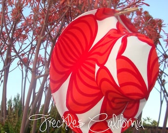 Burnt Orange Floral Print Wide Brim Sun Hat, Handmade