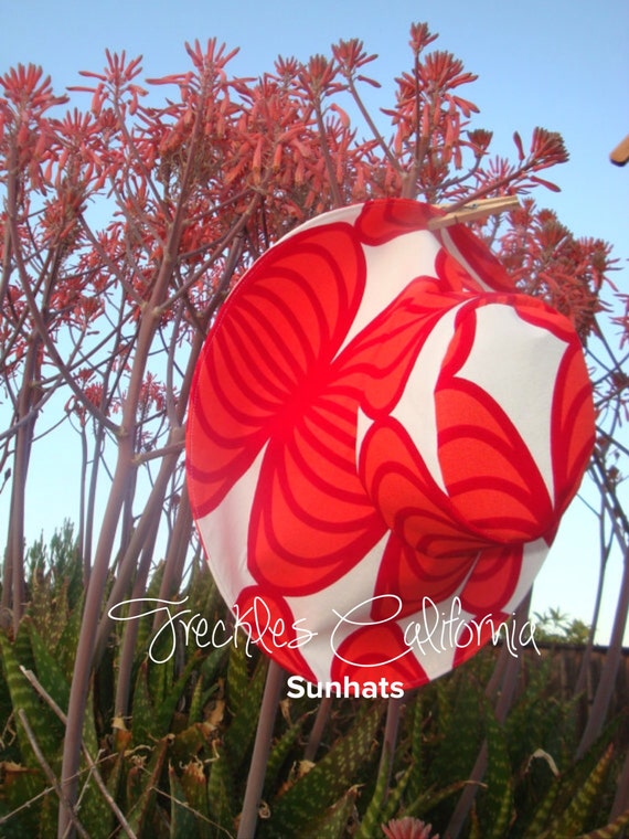 Burnt Orange Floral Print Wide Brim Sun Hat, Handmade - Etsy display picture 3
