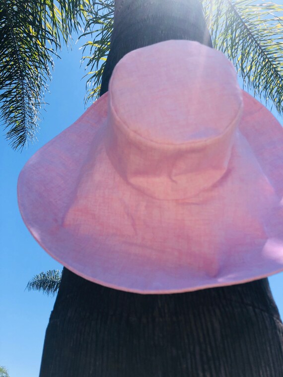 Pastel Pink Wide Brim Hat Foldable Hat 