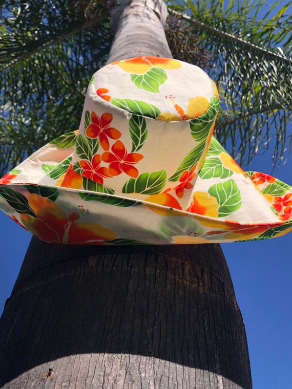 Tan Wide Brim Sunhat, Floral Sun Hat Women, Sun Protection Big