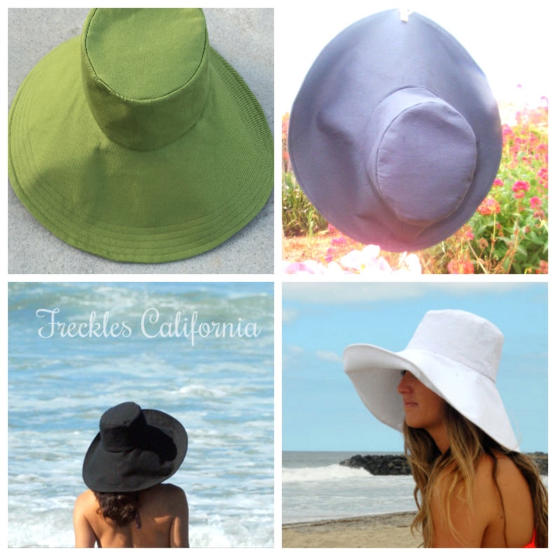 Custom Sun Hat, Wide Brim Sun Hat, Select Color and Size, Wide Brim Sun Hat for Small to Extra Large Heads by Freckles California image 2