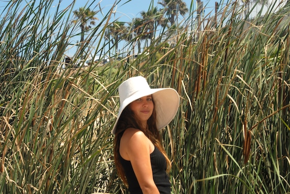 Natural Wide Brim Hat, Pick Your Size, Hat for Hiking, Gardening, Pool,  Beach, Foldable Hat, Travel Sun Hat by Freckles California 