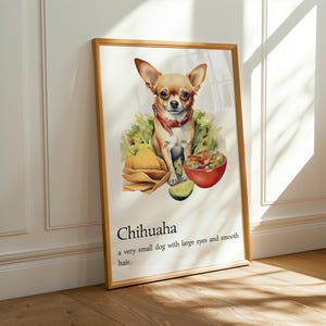 Chihuaha Dog Portrait Art Print, Pet Portrait Poster, Minimalist Dog Poster, Print, Gift for Dog Lovers, Instant Download